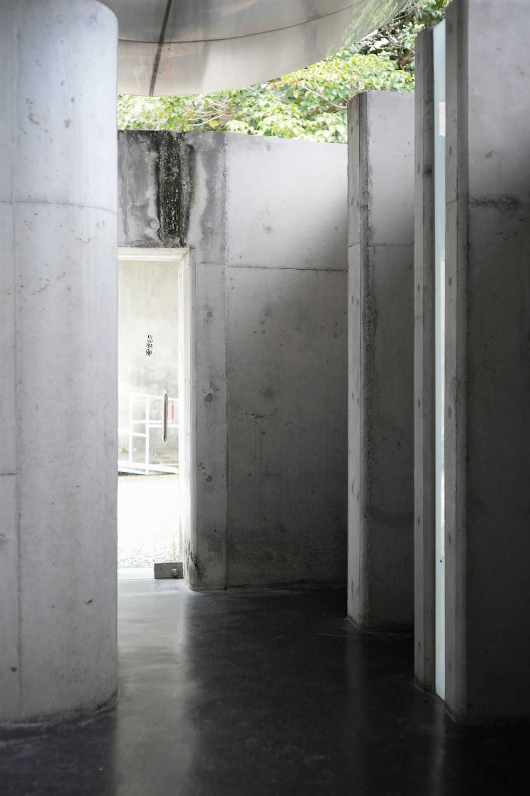 Modern concrete interior with dramatic architectural light